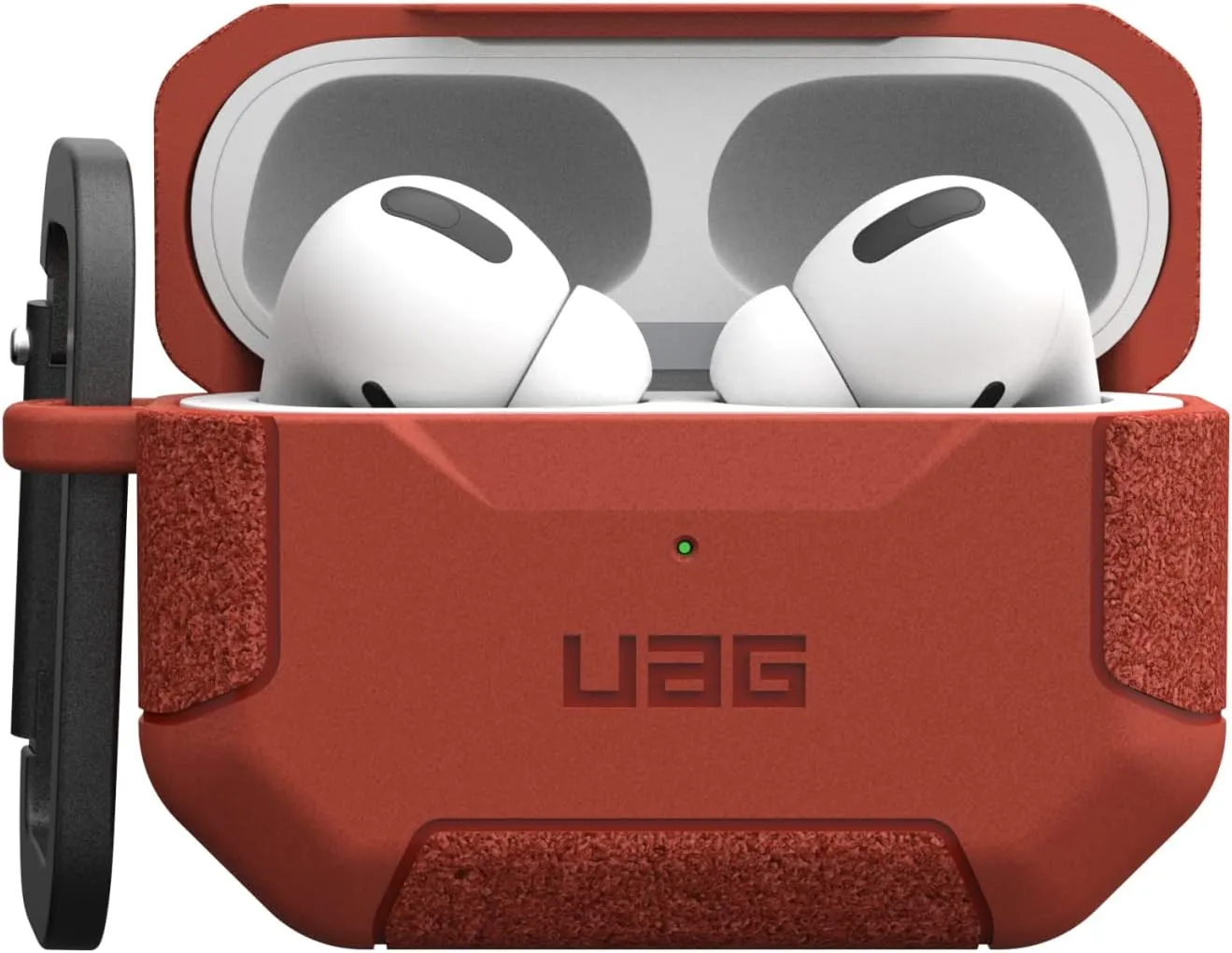 UAG Designed for AirPods Pro Case (2nd Generation 2022) Scout Rust Red - Premium Rugged Hard Shell Full Protective Case Cover with Detachable Keychain Carabiner by URBAN ARMOR GEAR