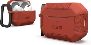 UAG Designed for AirPods Pro Case (2nd Generation 2022) Scout Rust Red - Premium Rugged Hard Shell Full Protective Case Cover with Detachable Keychain Carabiner by URBAN ARMOR GEAR