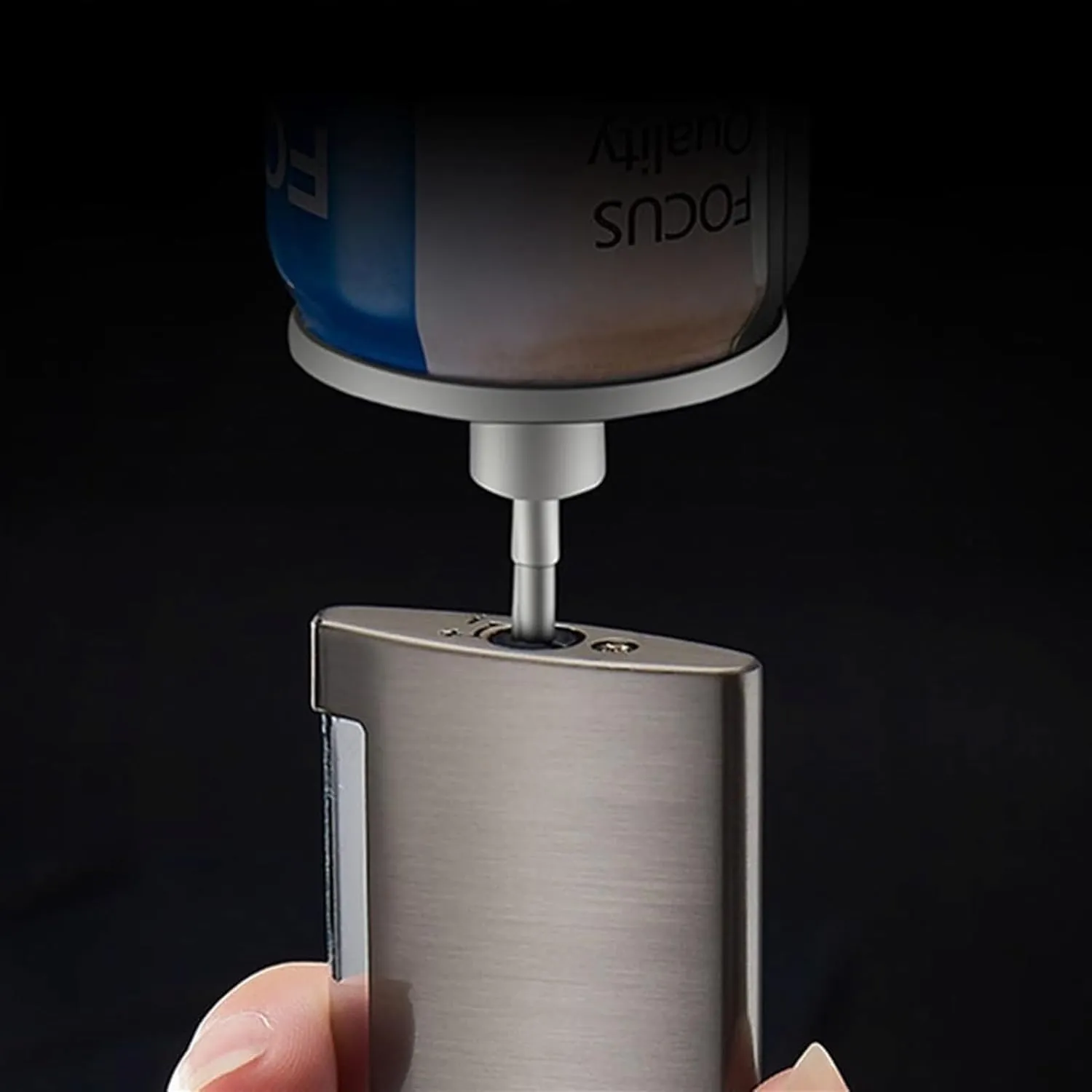 Ultra-Thin Torch Cigar Lighters, Portable Jet Flame Butane Lighter, Metal Slim Men's Lighter, Refillable and Adjustable Flame Lighter for Candle Camping Men's Gift(Black)
