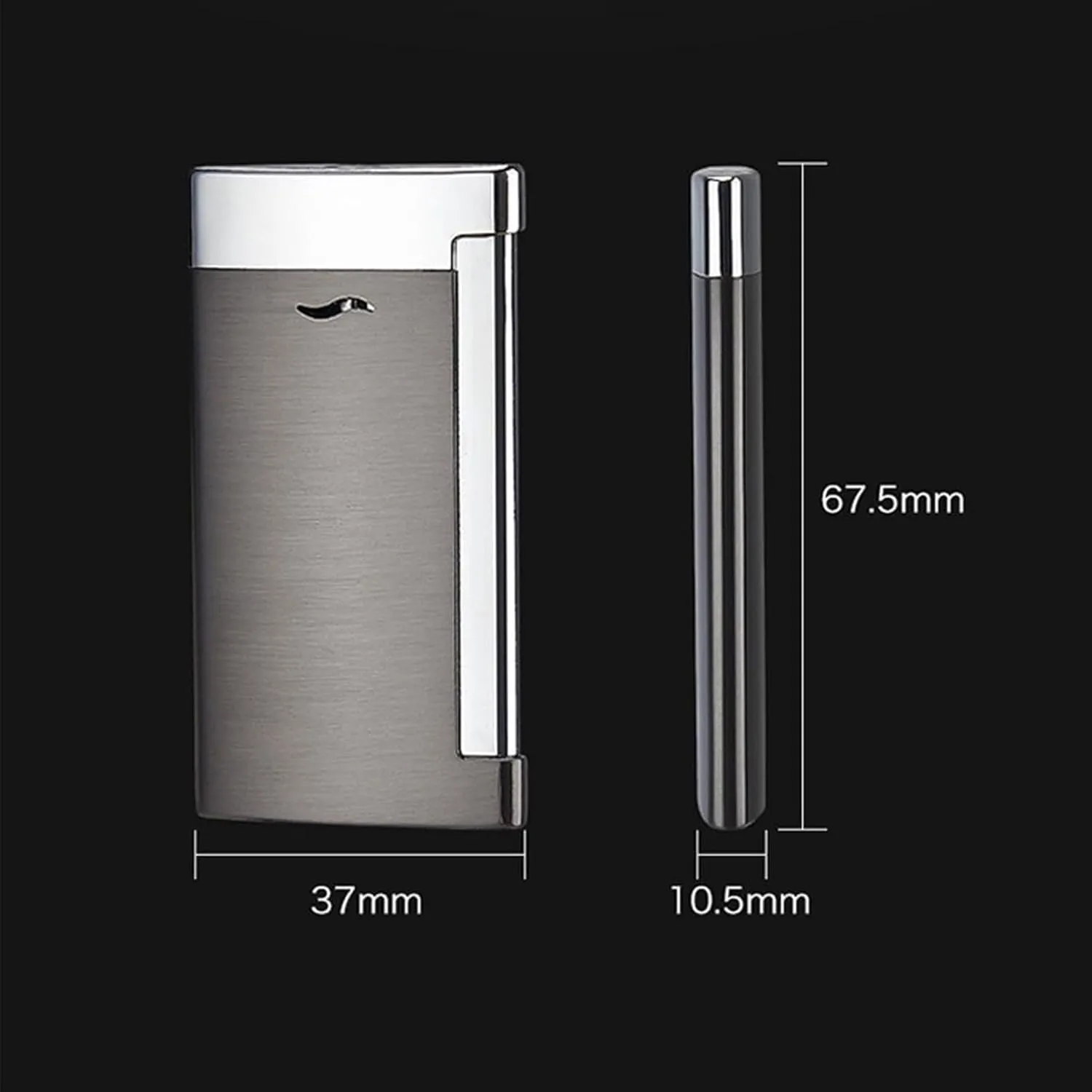 Ultra-Thin Torch Cigar Lighters, Portable Jet Flame Butane Lighter, Metal Slim Men's Lighter, Refillable and Adjustable Flame Lighter for Candle Camping(Red)