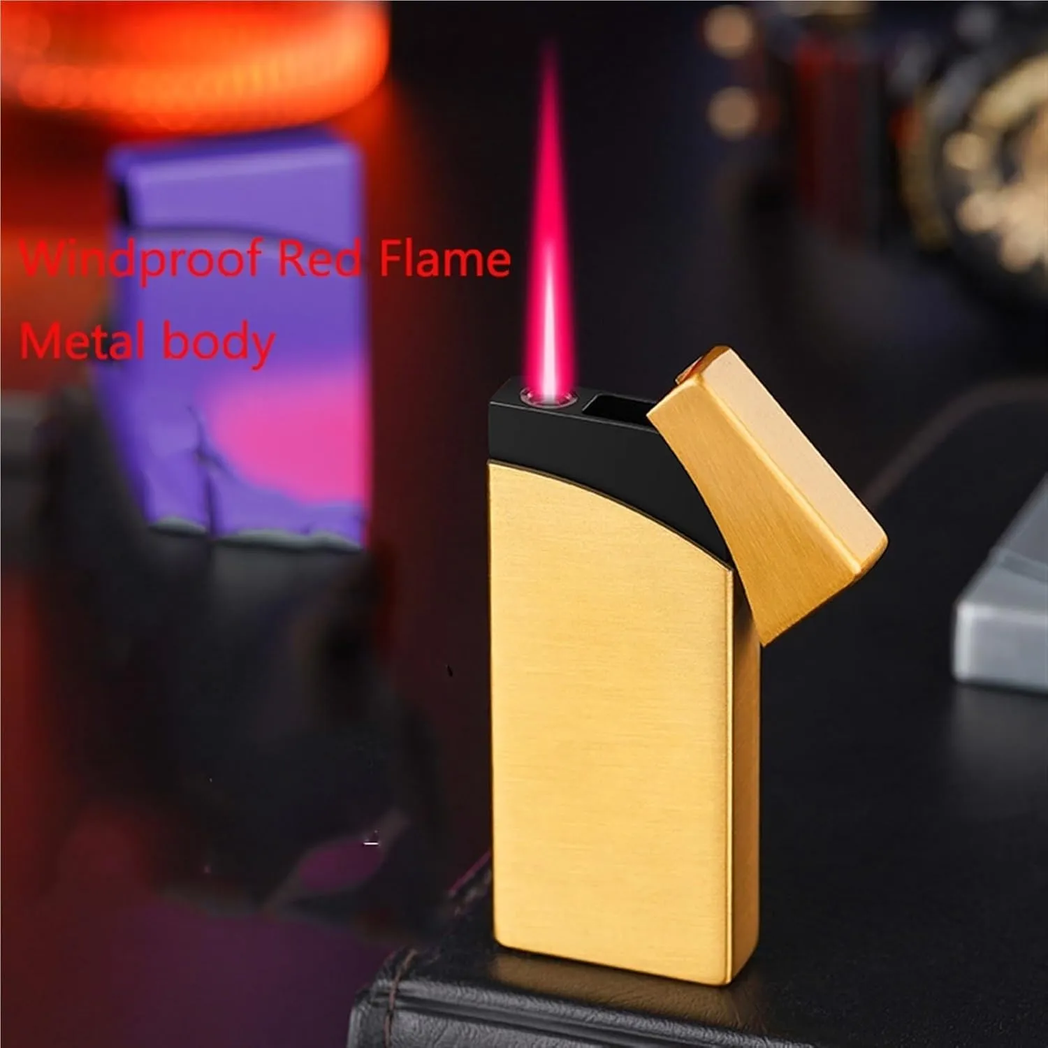 Ultra-Thin Windproof fire Starter, fire Starter, refillable fire Starter, Portable fire Starter, Portable Metal fire Starter, Men's Gift (not Included)(A)