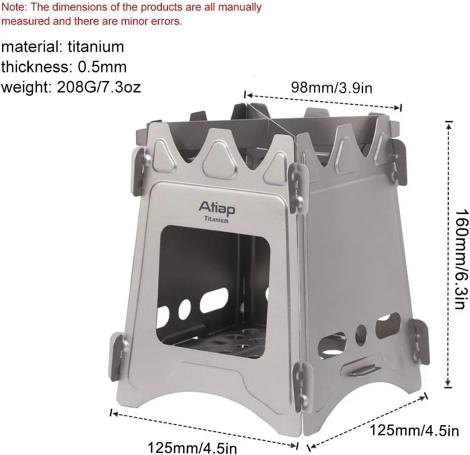 Ultralight Titanium Wood Burning Stove Outdoor Camping Multi-Fuels Alcohol Stove BBQ Stove WS009ST-Ti (Wood Burning Stove)