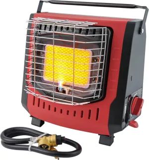 Upgrade Dual Fuel Portable Outdoor Heater with self ignition,Fuel by Butane/Propane, 9000BTU,Tip-over|Low-Oxygen Safety Shutoff,Portable Camping Heater for Tents,Camping,Hiking,RV(Fuel not included)