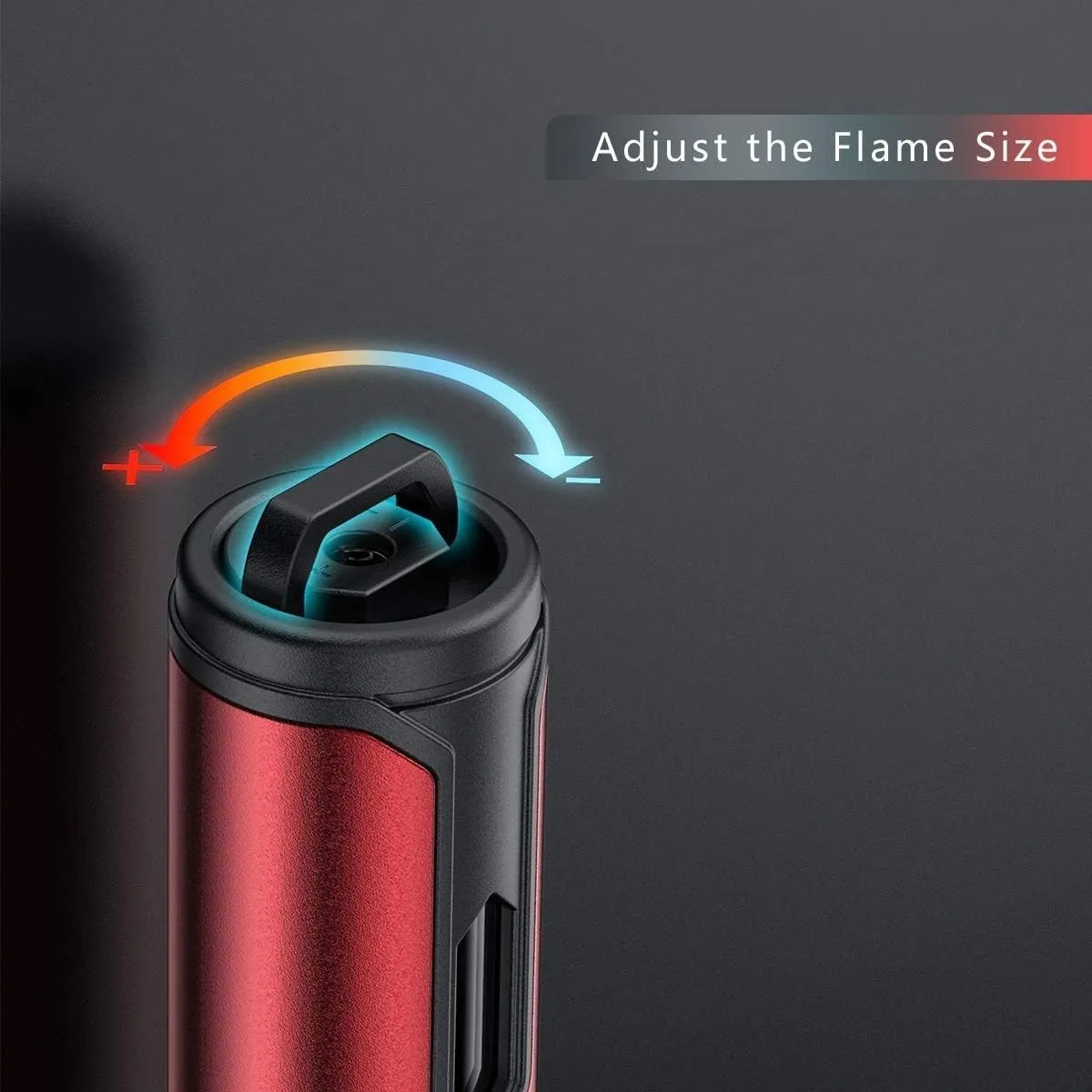 Urgrette 1 Pack Butane Torch Lighter, 6-inch Refillable Pen Lighter Adjustable Jet Flame Butane Lighter for Grill BBQ Camping (Gas Not Included) Ruby