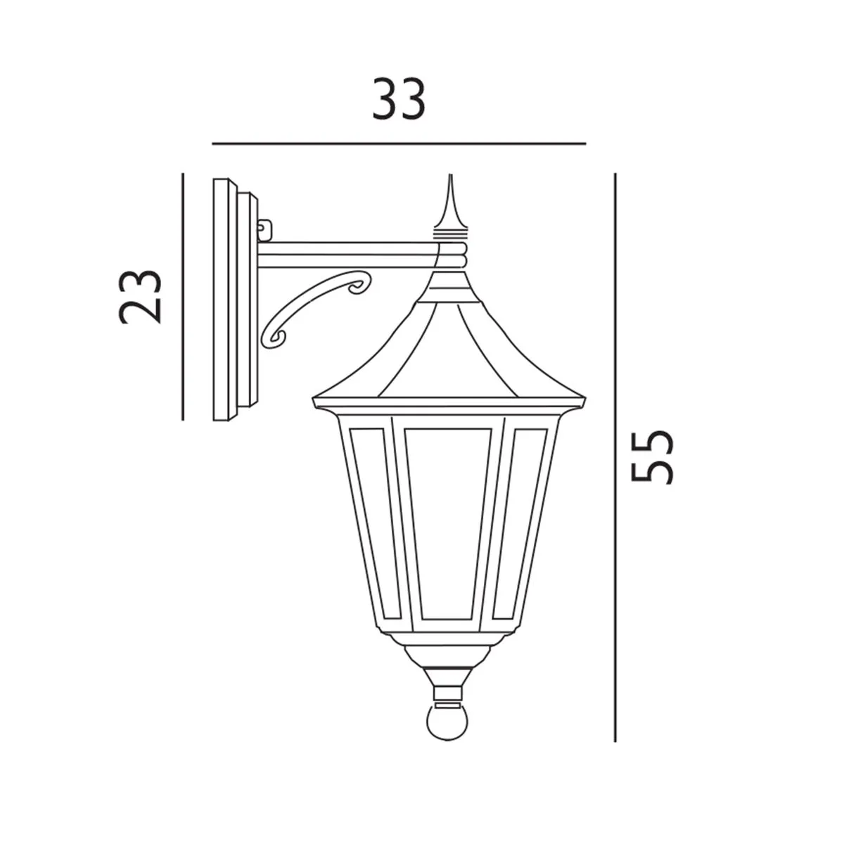 Valencia 1 Light Down Lantern  | Black