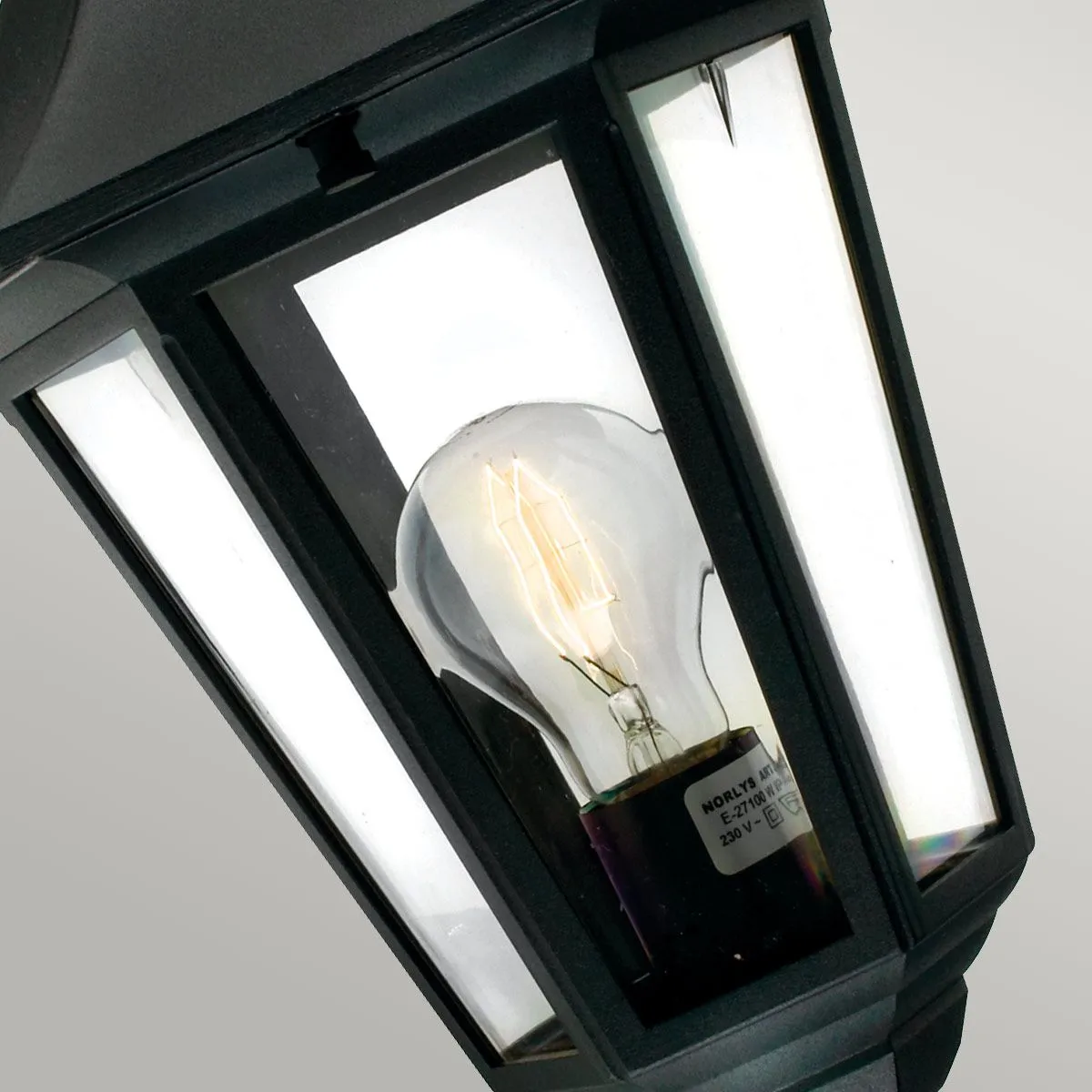 Valencia 1 Light Up Lantern  | Black