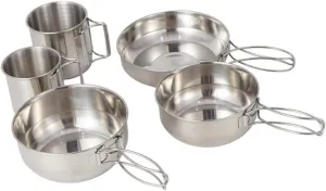 VANZACK 1 Set Camping Tableware Set Portable Cup Bowl Kit Folding Cookware for Outdoor Cooking Travel Picnic Fishing and BBQ Safe and Practical Design