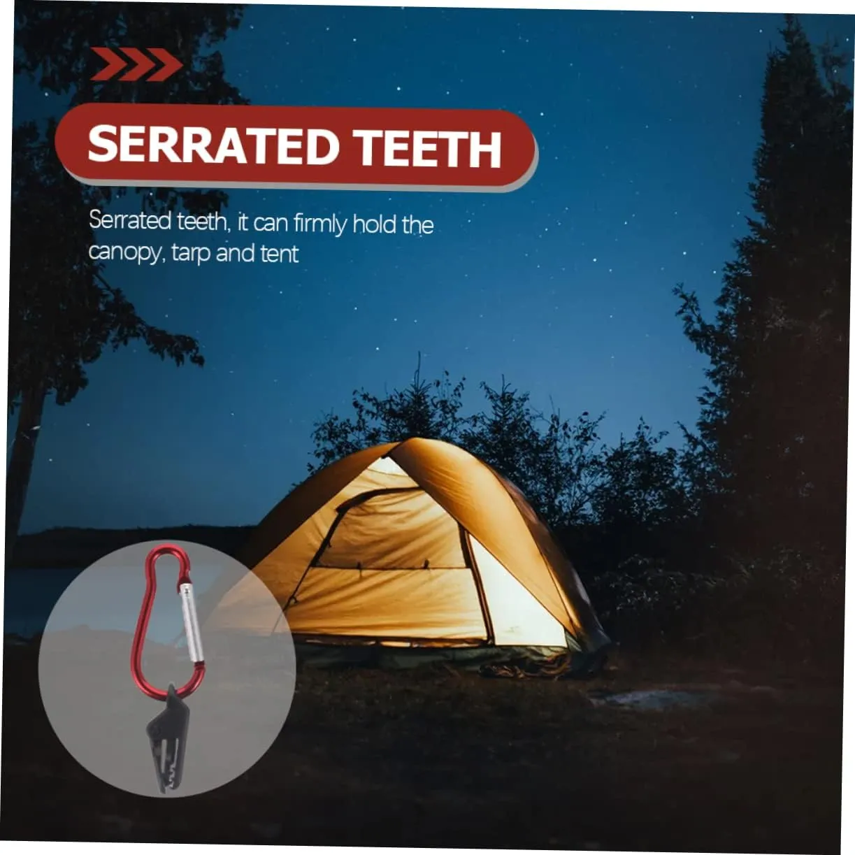 VANZACK 40 Pcs Camping Tent Buckle Water Proof Tarpaulin Aluminum Alloy