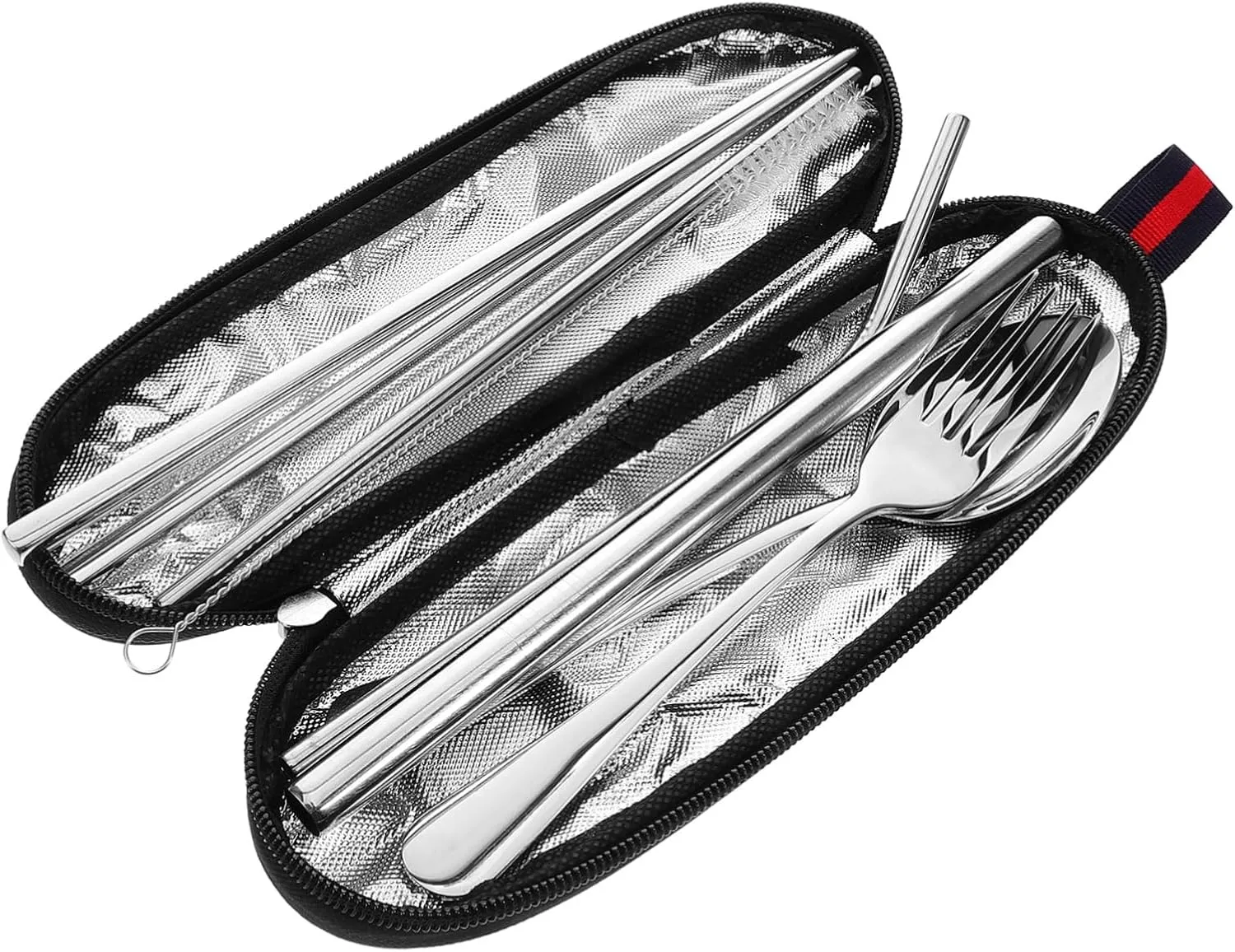VANZACK Stainless Steel Outdoor Picnic Set Camping Dinnerware Portable Camping Utensils for Hiking Outdoor Activities