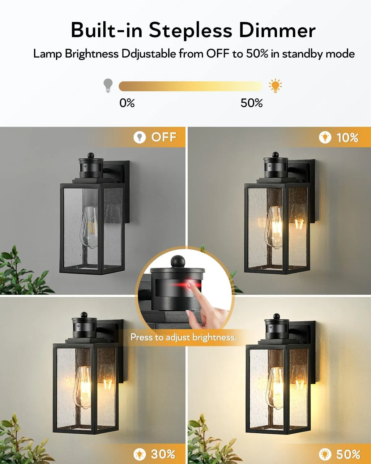 VIANIS 2 Pack Motion Sensor Outdoor Wall Lights, Matte Black Outside Lighting Fixtures for House, Exterior Porch Lights Wall Mount Sconce, Waterproof Dusk Dawn Sensor Coach Lanterns Outdoor Wall Lamps