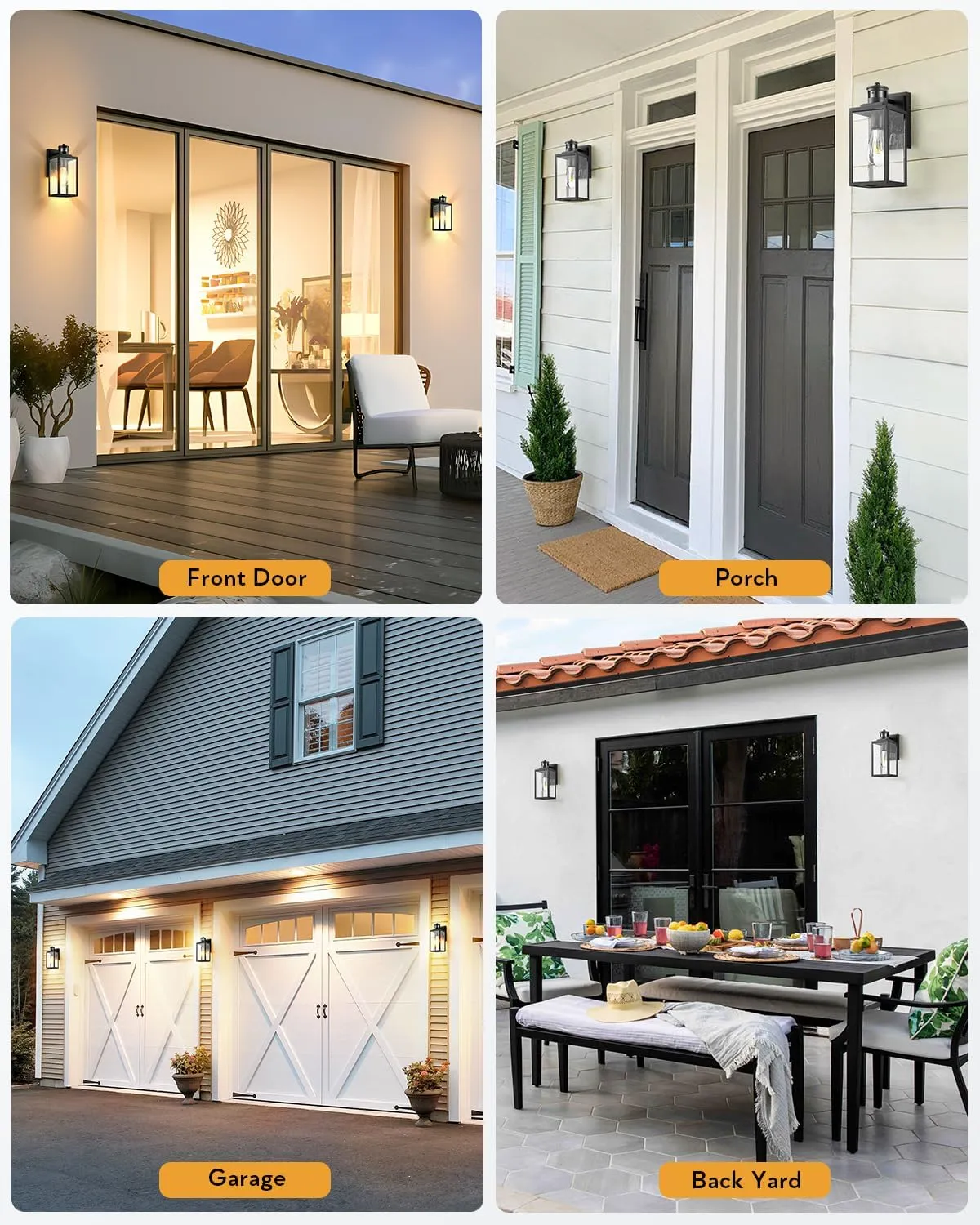 VIANIS 2 Pack Motion Sensor Outdoor Wall Lights, Matte Black Outside Lighting Fixtures for House, Exterior Porch Lights Wall Mount Sconce, Waterproof Dusk Dawn Sensor Coach Lanterns Outdoor Wall Lamps