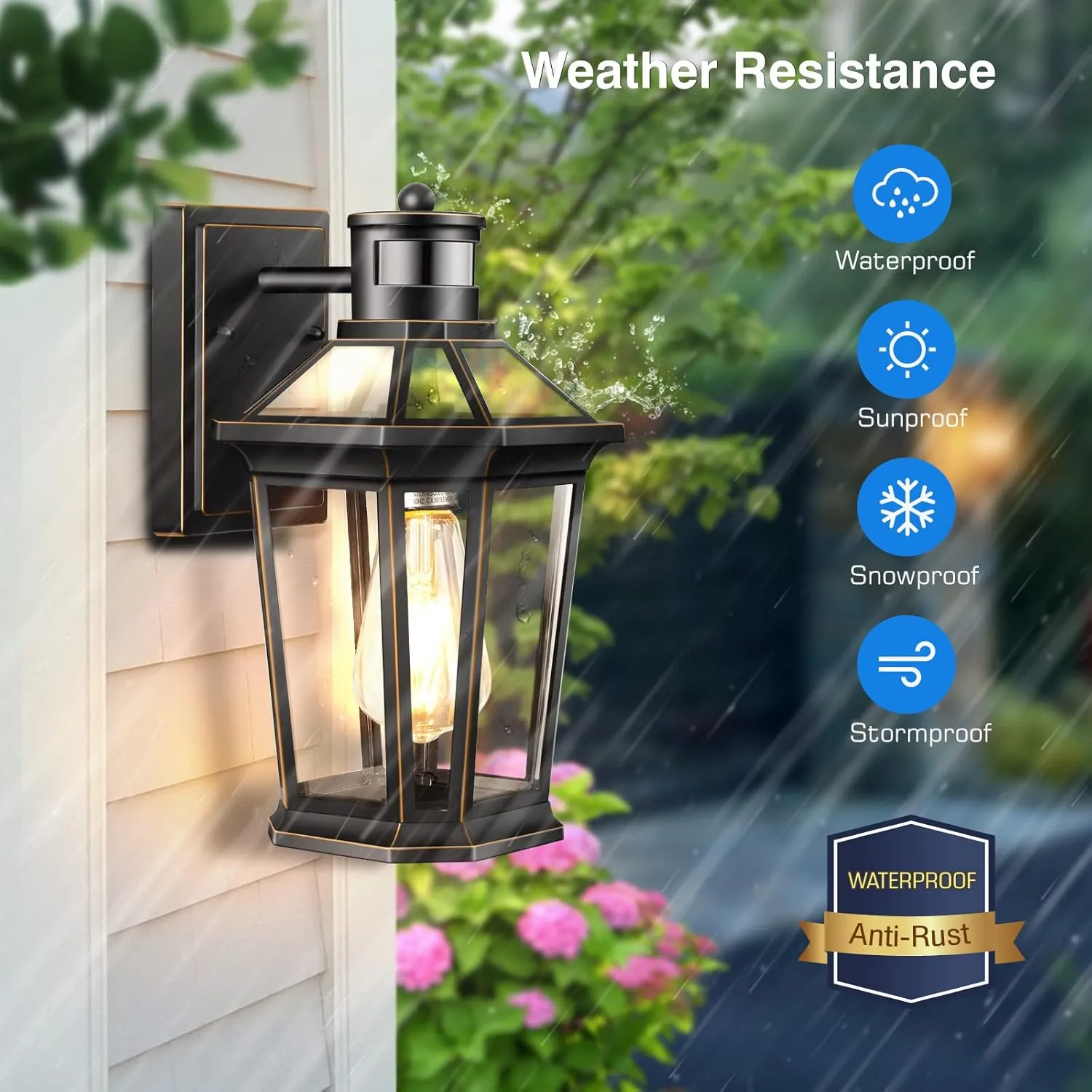 VIANIS Motion Sensor Outdoor Wall Lantern