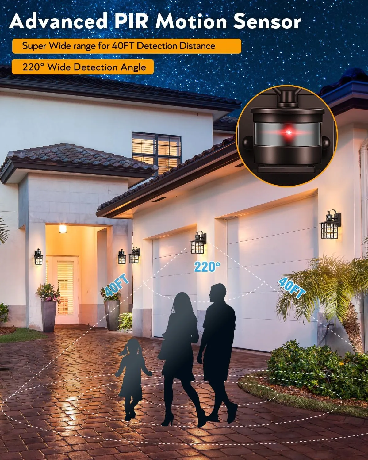 VIANIS ORB Motion Sensor Outdoor Lights Wall Mount, Dusk to Dawn Waterproof Exterior Lantern for House, Oil Rubbed Bronze Anti-Rust Garage Sconce Outside for Door, Garage, Entryway, Hallway