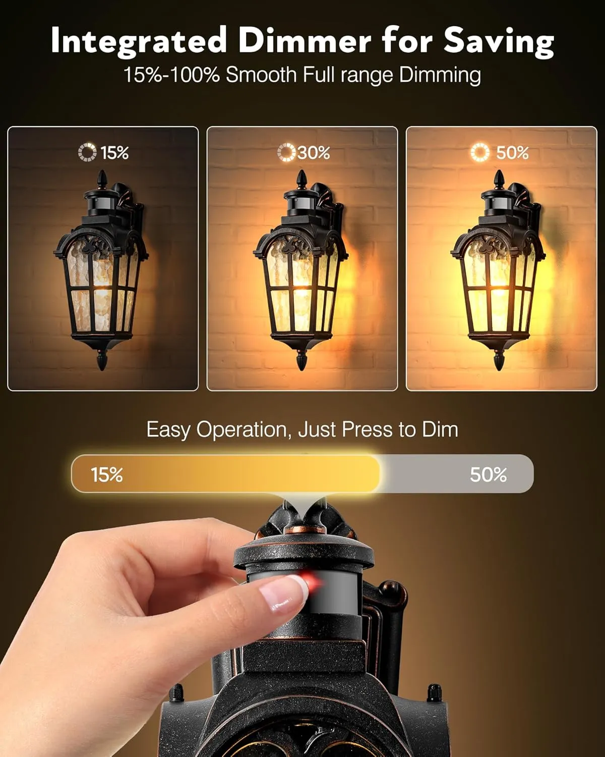 VIANIS Outdoor Motion Sensor Light, Oil Rubbed Bronze Porch Lights Outside Lantern, 16.4" H Dusk to Dawn Outdoor Lighting, 100% Aluminum Exterior Lighting Fixtures for House, Garden, Patio