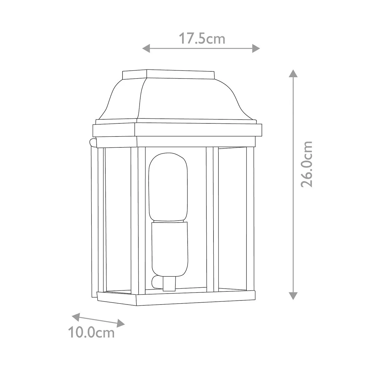 Victoria 1 Light Wall Lantern - Verdigris | Verdigris
