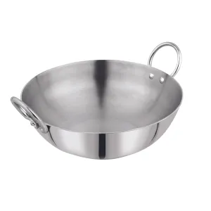 Vinod – Claro Heavy Gauge Stainless Steel Plain Kadai, 2.5 mm, Capacity 800 ml, (18cm)