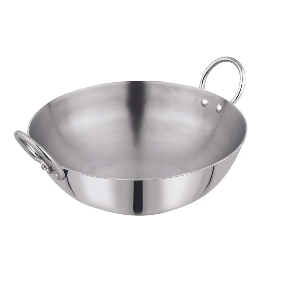 Vinod – Claro Heavy Gauge Stainless Steel Plain Kadai, 2.5 mm, Capacity 800 ml, (18cm)
