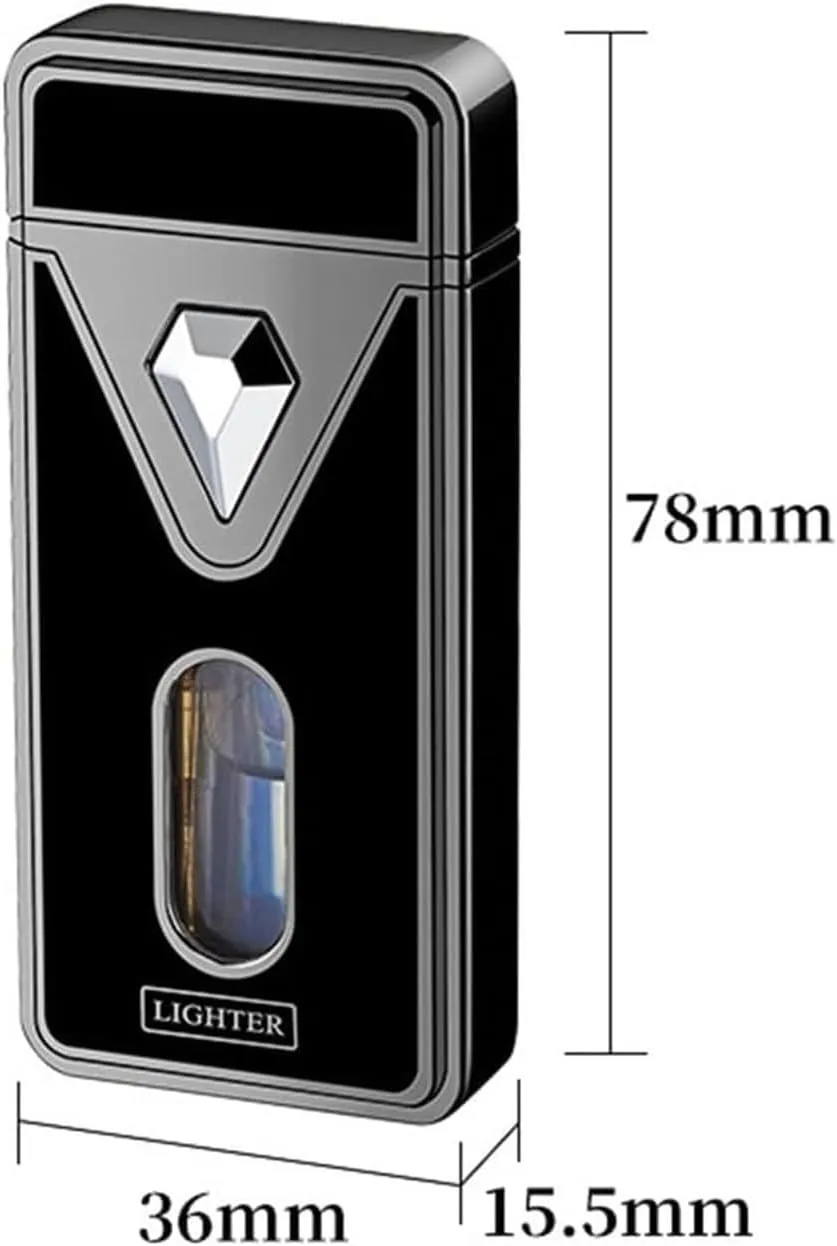 Vintage Jinshun Dual Jet Flame Torch Butane Lighter, Refillable Gas Windproof Lighter with Visible Fuel Window for Male Friends and Family (Butane Not Included)(Gold)