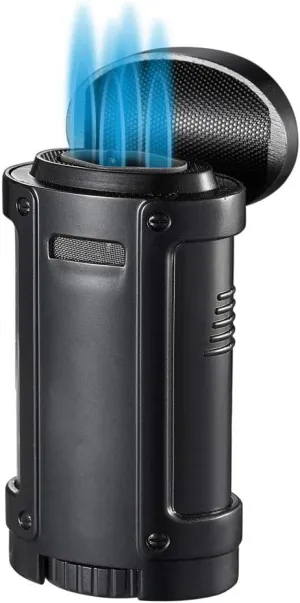 Visol Rhino Quad Butane Torch Flame Refillable Gas Lighter (Shipped Without Butane) (Black)