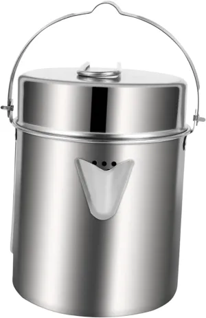 VOSAREA 1 Set Stainless Steel Camping Pot Portable Outdoor Cooking Tool with Handle Lightweight Design for Hiking and Picnics Durable and Cookware