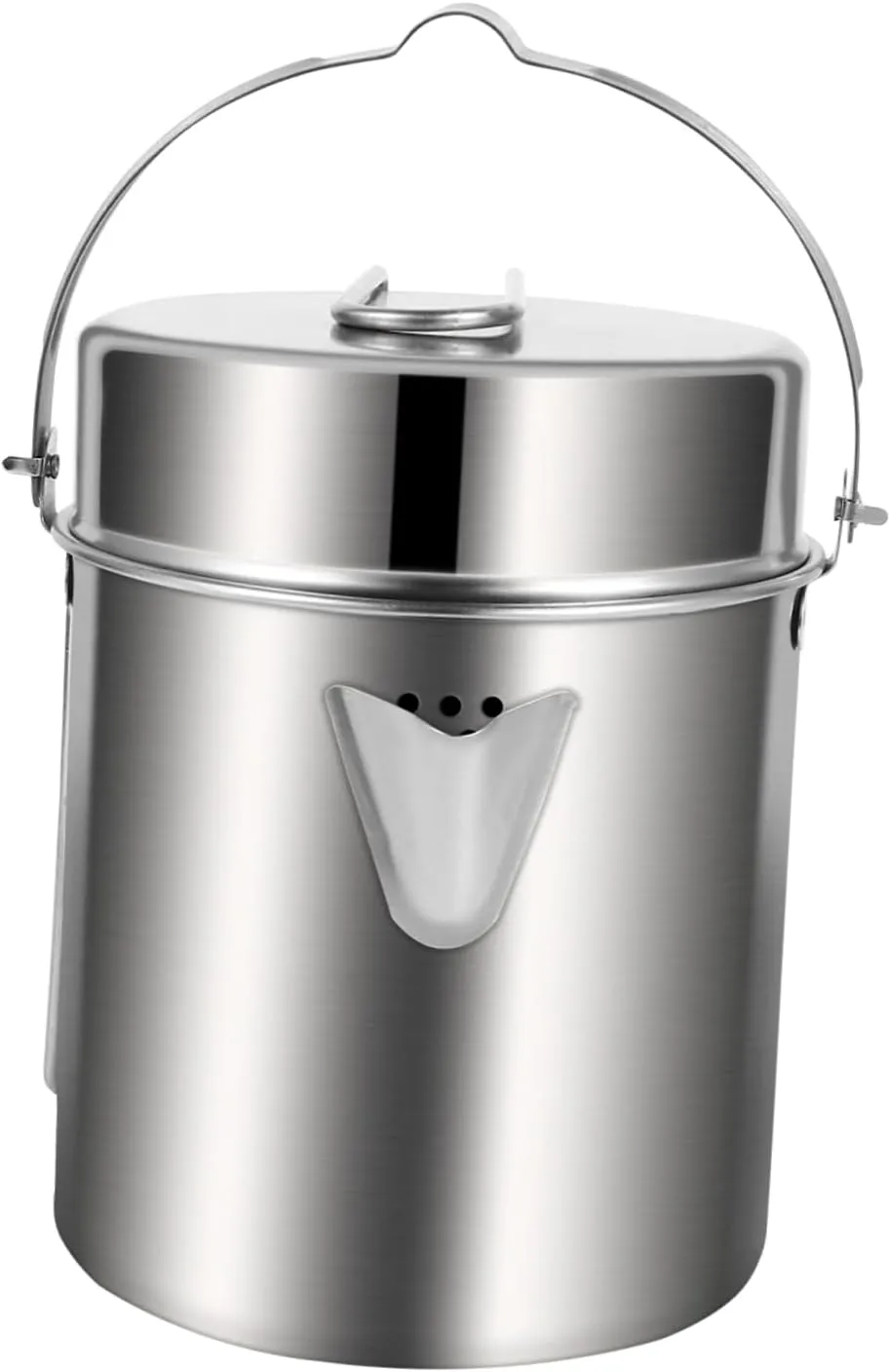 VOSAREA 1 Set Stainless Steel Camping Pot Portable Outdoor Cooking Tool with Handle Lightweight Design for Hiking and Picnics Durable and Cookware