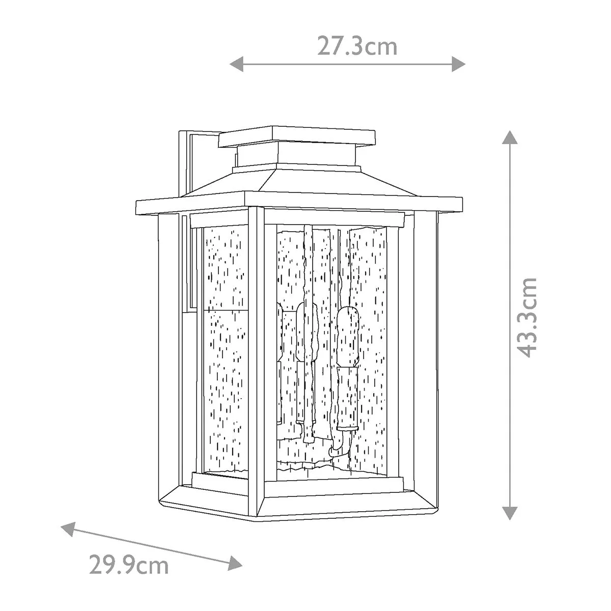 Wakefield 3 Wall Lantern - Large | Earth Black