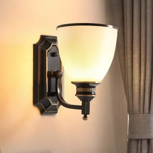 Wall lamp, Living Room Modern Lamp, Glass Lantern Sconce Iron Metal Art Decor Rustic Nordic E-dison Fixtures Lighting for Bathroom Dining Bedside Office Luminaire Moder