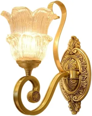 Wall Lamps Sconces Light Living Room Lamp Brass Glass Lantern Art Decor Fixtures Lighting Sconce E27 E-dison Creative Hotel Luminaire Bedside Corridor Villa Hote-1-Light-Onecolor