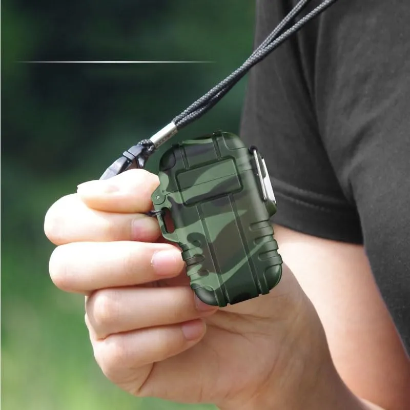 Waterproof Lighter Torch Lighter,Butane Lighter, Windproof Outdoor Gas Lighter Adjustable Jet Flame Lighters, Fireplace Fireworks Grill Camping BBQ Lighter, Gifts for Men. (Without Gas)(Green)