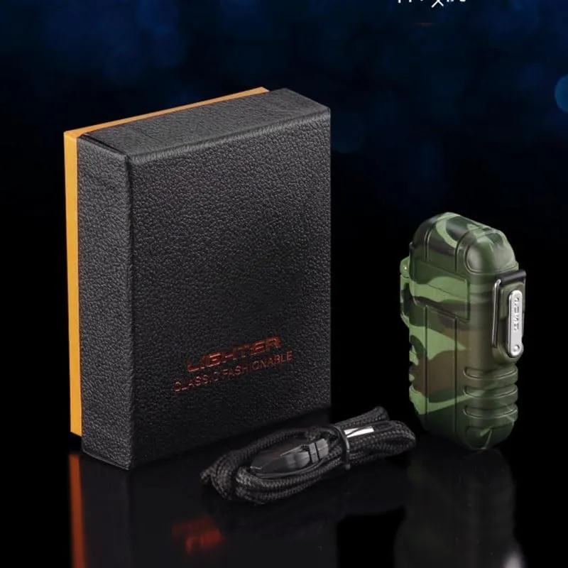 Waterproof Lighter Torch Lighter,Butane Lighter, Windproof Outdoor Gas Lighter Adjustable Jet Flame Lighters, Fireplace Fireworks Grill Camping BBQ Lighter, Gifts for Men. (Without Gas)(Green)