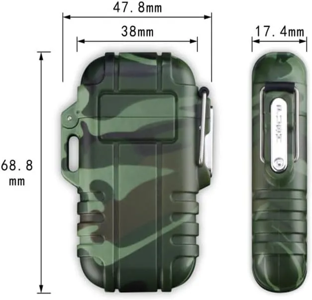 Waterproof Lighter Torch Lighter,Butane Lighter, Windproof Outdoor Gas Lighter Adjustable Jet Flame Lighters, Fireplace Fireworks Grill Camping BBQ Lighter, Gifts for Men. (Without Gas)(Green)