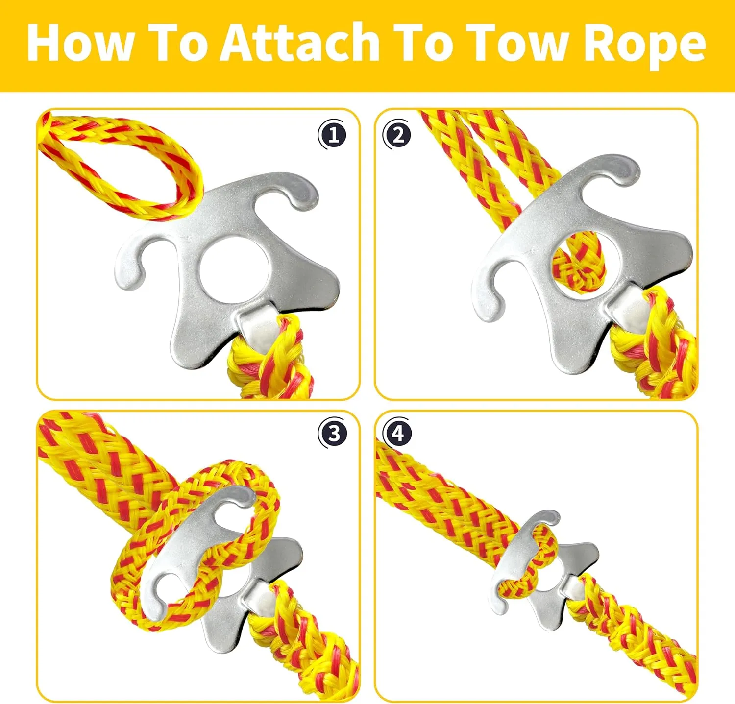 Watersports Heavy Duty Tow Harness with D Rings,Boat Tow Harness for Towing Towable Tube, Water Ski, Wakeboard