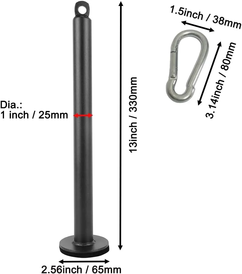 Weight Loading Pin with Carabiner fit 1 inch Weight Plates and 2 inch Olympic Plates for Cable Pulley System LAT Pulldown,Weights Lifting Pin Holder Home Gym for Muscle Strength Training