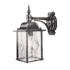 Wexford 1 Light Down Wall Lantern  | Black/Silver