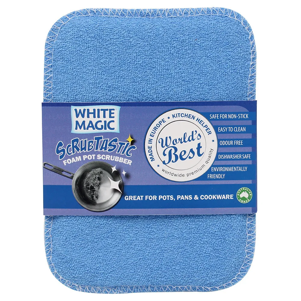 White Magic Scrubtastic Foam Pot Scrubber 1Pk (Pack of 10)
