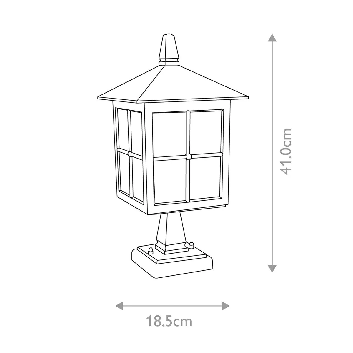 Winchester 1 Light Pedestal Lantern | Black