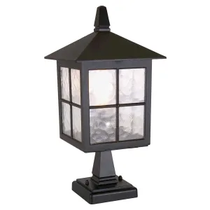 Winchester 1 Light Pedestal Lantern | Black