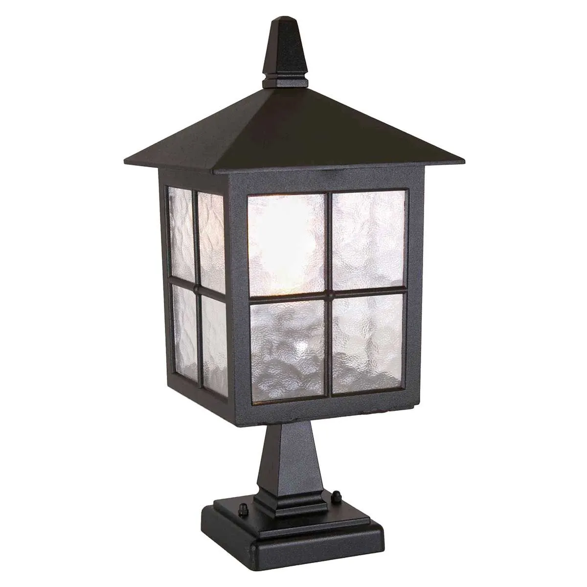 Winchester 1 Light Pedestal Lantern | Black