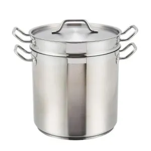 Winco SSDB-16 16qt S/S Double Boiler w/Cover (Price/Set)