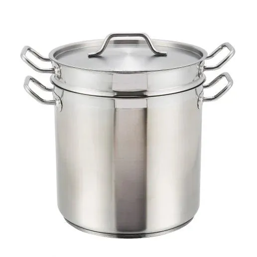 Winco SSDB-16 16qt S/S Double Boiler w/Cover (Price/Set)