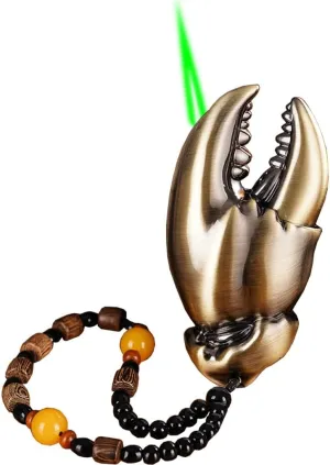 Windproof Butane Torch Lighter, Unique Creative Crab Claw Design Decorative Lighter, Adjustable Straight-in Torch Flame Lighter for Candles, Cigars, Outdoor, Smoking Gift(A)