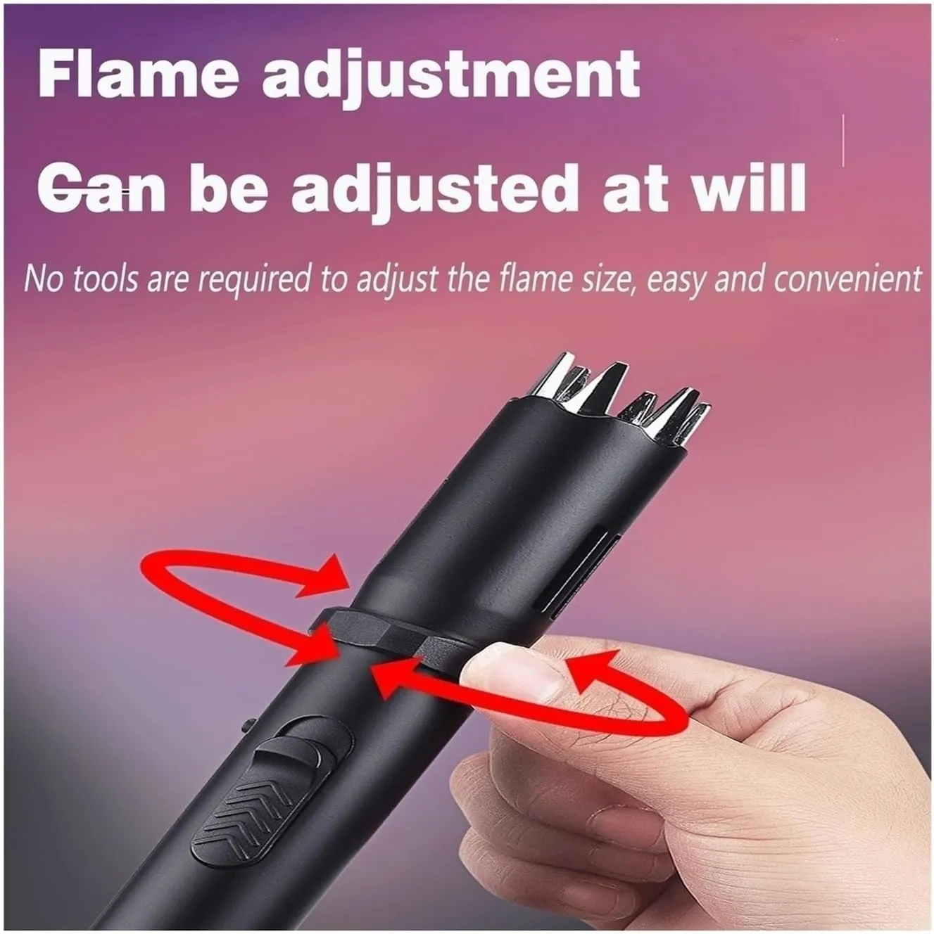 Windproof Jet Flame Pen Lighter, Refillable Butane with Safety Lock for Outdoor Camping Candles (Butane Not Included)(White)