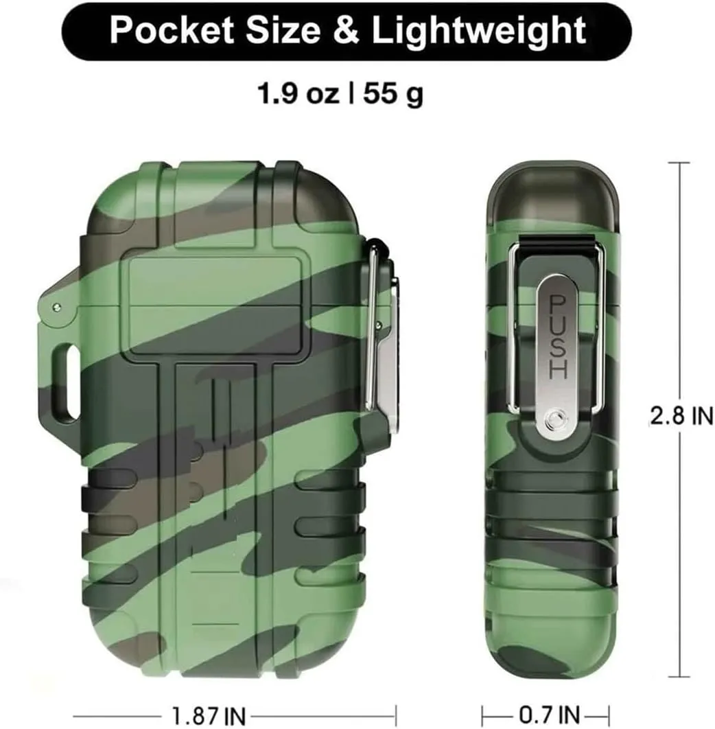 Windproof Lighter with Safety Lock, Metal Lighter, Portable, Butane refillable, Windproof and Waterproof Lighter, Adjustable Flame Size (Butane not Included)(Red)