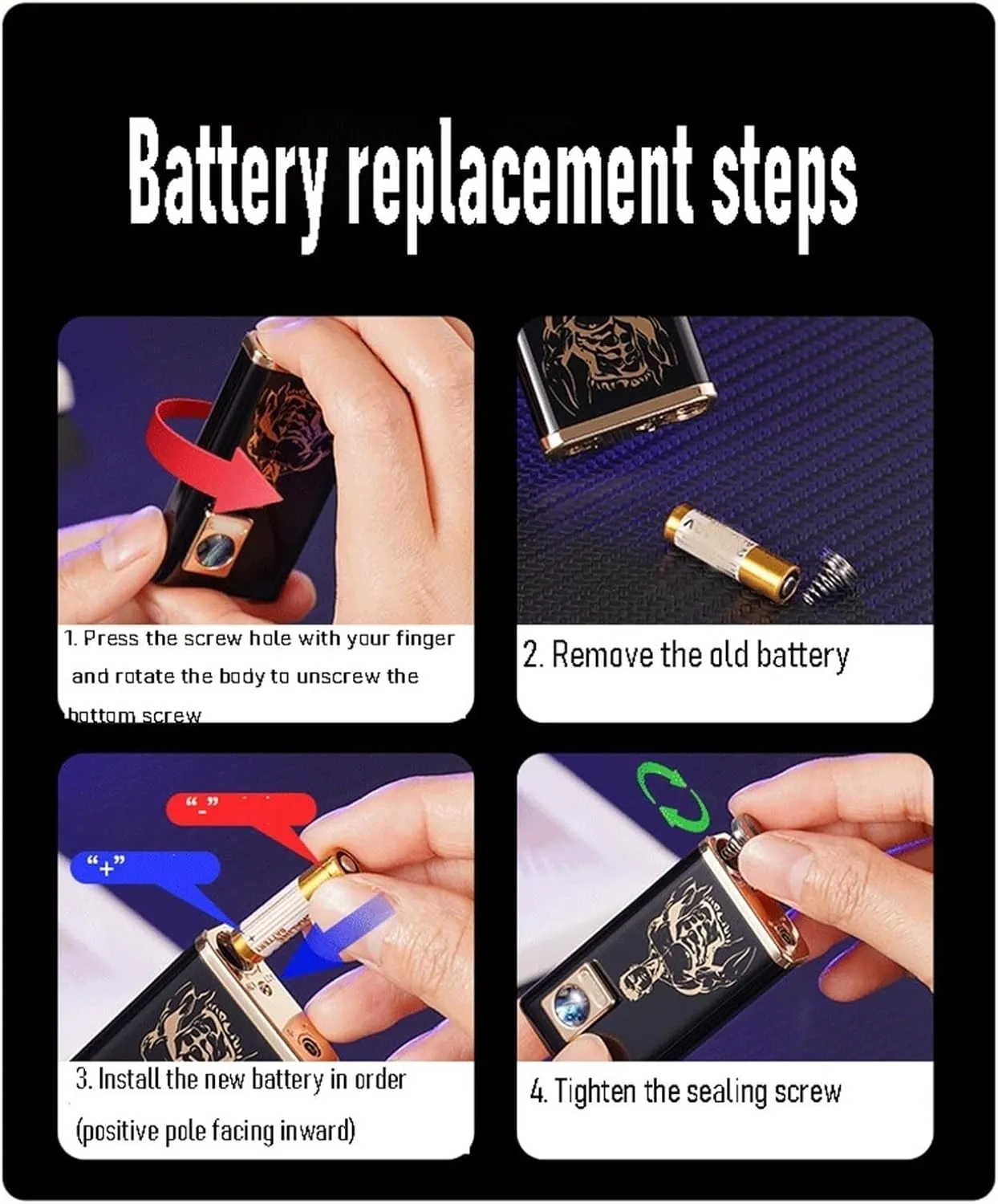 Windproof Open Flame Lighter, Butane Torch Lighter, Silent Ignition Lighter, Metal Lighter, Butane Lighter (Without Butane)(H)