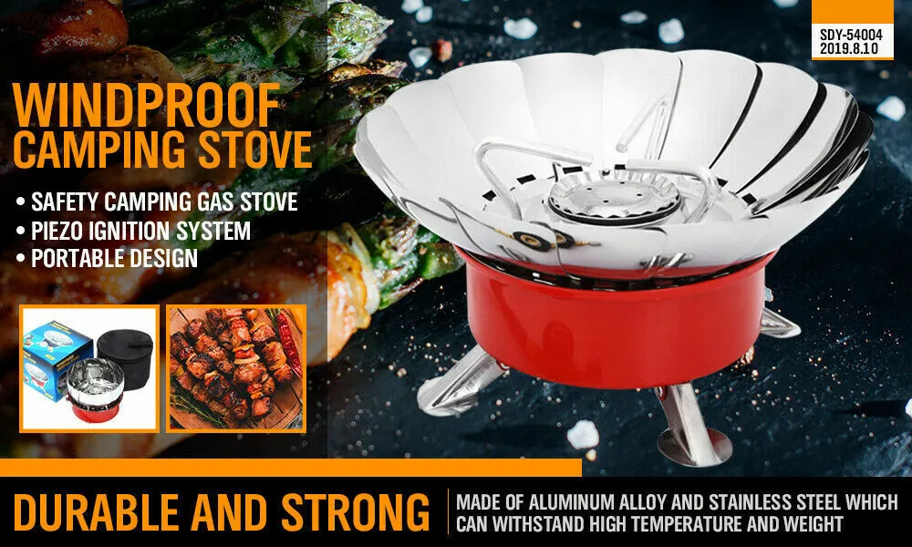 Windproof Outdoor Gas Stove | Portable Folding Mini Butane Cooker for Camping