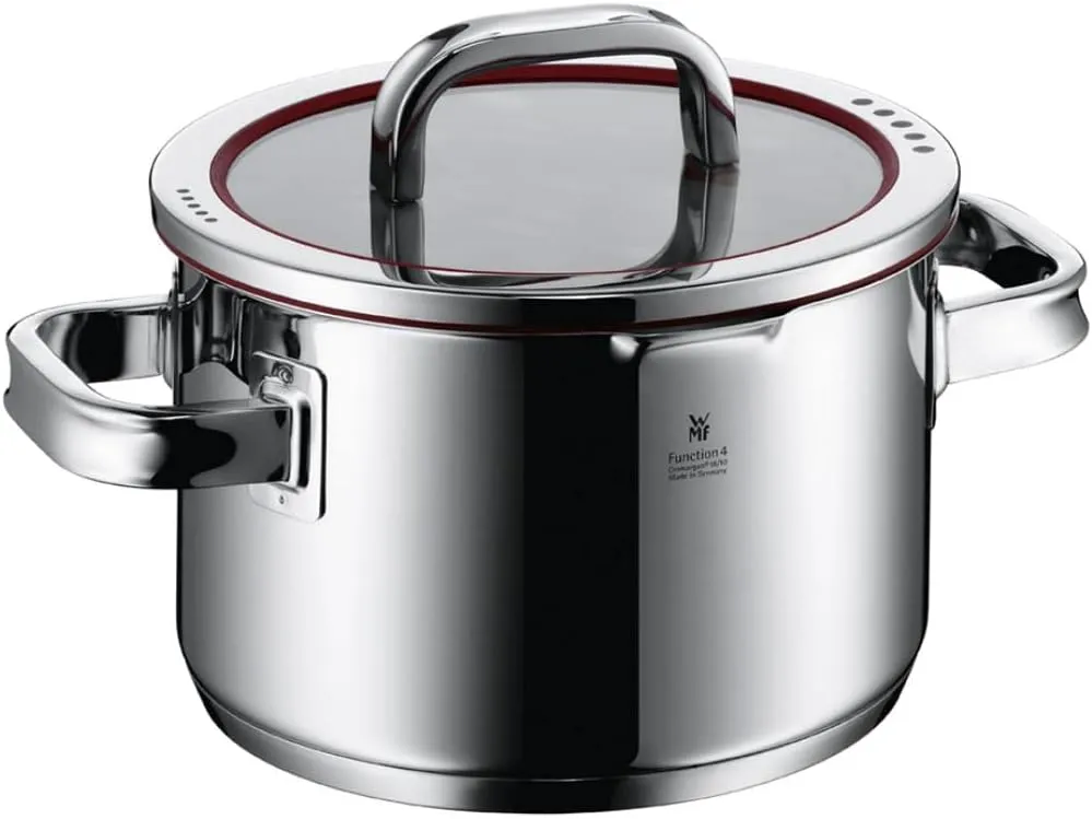 WMF 20cm Casserole, 3.4L, Brushed Stainless Steel, Suitable for All Stove Tops, Including Induction, Dishwasher-Safe, With Lid