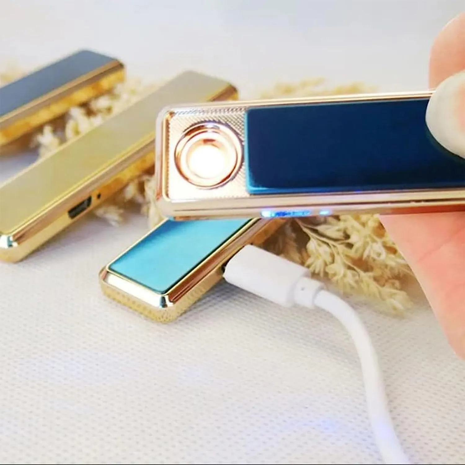 Xipe Windproof USB Arc Lighter, USB Arc Lighter Rechargeable (Blue)