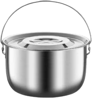 Yajuyi Camping Pot Cooking Pot Cookware with Handle and Lid for Kitchen,Party,Commercial, 4.0L