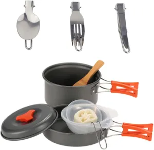 YARNOW Outdoor Camping Pot Cookware Camping Kit Gadgets Portable Camping Knife Carrier Camping Stove Kettle