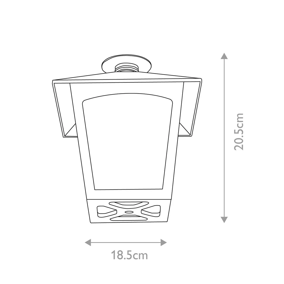 York 1 Light Flush Porch Lantern | Black